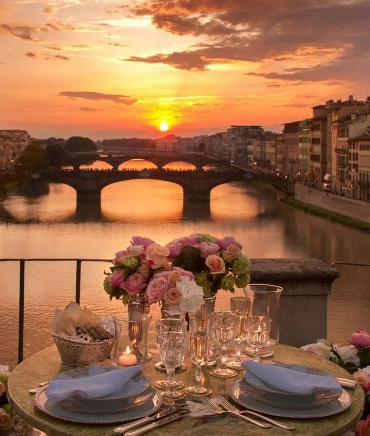 Romantic dinner with a nice view